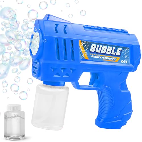 Seifenblasenpistole,Seifenblasenmaschine,Seifenblasen Machine,mit 1 Stück Seifenblasenflüssigkeit Tank,Blasenspielzeug Geschenk für Kinder/Geburtstag/Party, Bubble Gun Machine von YeahBoom