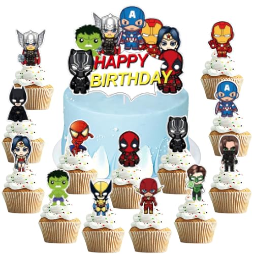 13 Stück Tortendeko Geburtstag,Happy Birthday Kuchen Deko,Kuchenaufsatz,Muffin Geburtstag Deko,Cupcake Topper,Cake Decoration für Junge Mädchen Themen Kindergeburtstag Party von YeahBoom