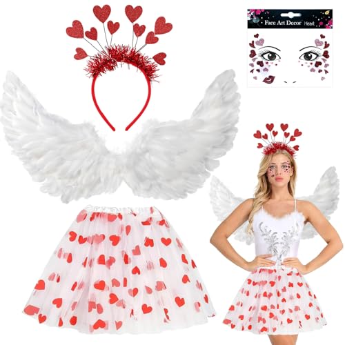 Teufel Kostüm Damen,Tutu Rock,Engel Heiligenschein Stirnband Schwarz,68CM Engelsflügel Kostüm,Zauberstab Federflügel,Halloween Kostüm Damen für Valentinstag Karneval Mottoparty Amor Kostüme Teufel Kostüm Damen,Tutu Rock,Engel Heiligenschein Stirnband Schwarz,68CM Engelsflügel Kostüm,Zauberstab Federflügel,Halloween Kostüm Damen für Valentinstag Karneval Mottoparty Amor Kostüme von YeahBoom