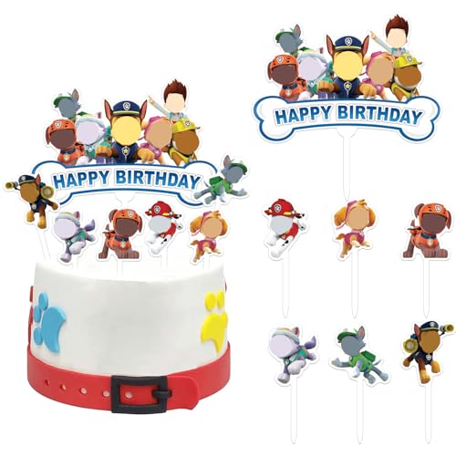 7 Stück Tortendeko Geburtstag,Happy Birthday Kuchen Deko,Kuchenaufsatz,Muffin Geburtstag Deko,Cupcake Topper,Cake Decoration für Junge Mädchen Themen Kindergeburtstag Party von YeahBoom