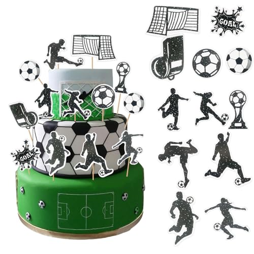 Dekoration für Kuchen,25 Stück Tortendeko Fussball,Deko Geburtstag Junge Kuchen,Deko Set Fußball Torte,Tortendeko Kindergeburtstag Junge,Happy Birthday Tortendeko Kinder Junge Dekoration für Kuchen,25 Stück Tortendeko Fussball,Deko Geburtstag Junge Kuchen,Deko Set Fußball Torte,Tortendeko Kindergeburtstag Junge,Happy Birthday Tortendeko Kinder Junge von YeahBoom