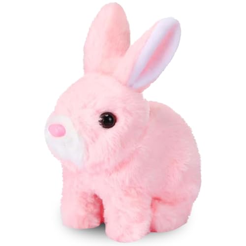 YeahBoom Hüpfendes Kaninchen,Hase Elektrisch Spielzeug,Hüpfendes Kaninchen Spielzeug,Plüschhasenspielzeug,Osterhase Stofftier Klein,Interaktives Elektronisches Haustier,Hasen Kuscheltiere Klein von YeahBoom