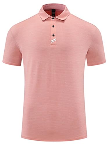 Yeahdor Golf Casual Outdoor-sport-training-fitness Kurzarm-shirt Mit Kragen, Schnelltrocknend Rosa 4XL Yeahdor Golf Casual Outdoor-sport-training-fitness Kurzarm-shirt Mit Kragen, Schnelltrocknend Rosa 4XL von Yeahdor