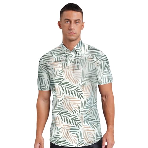 Yeahdor Herren Golf-knopfhemd Mit Karomuster, Umschlagkragen, 3d-digitaldruck, Kurzarm, Locker, Leger Und Minimalistisch Geben Sie O ein 4XL von Yeahdor