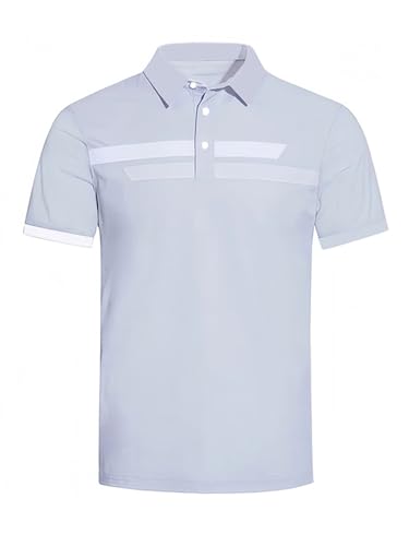Yeahdor Herren Golfkleidung Sommer Kurzarm-t-shirt: Eisklebermaterial, Elastisch, Atmungsaktiv, Schnell Trocknend Grau XL Yeahdor Herren Golfkleidung Sommer Kurzarm-t-shirt: Eisklebermaterial, Elastisch, Atmungsaktiv, Schnell Trocknend Grau XL von Yeahdor