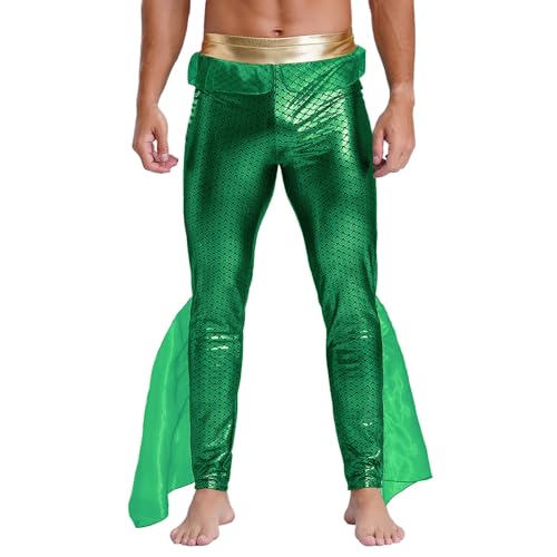 Yeahdor Herren Metallic Leggings mit Mesh Besatz Meer-König Fischschuppen Strumpfhose Tanzleggings Cosplay Kostüm Grün XL Yeahdor Herren Metallic Leggings mit Mesh Besatz Meer-König Fischschuppen Strumpfhose Tanzleggings Cosplay Kostüm Grün XL von Yeahdor