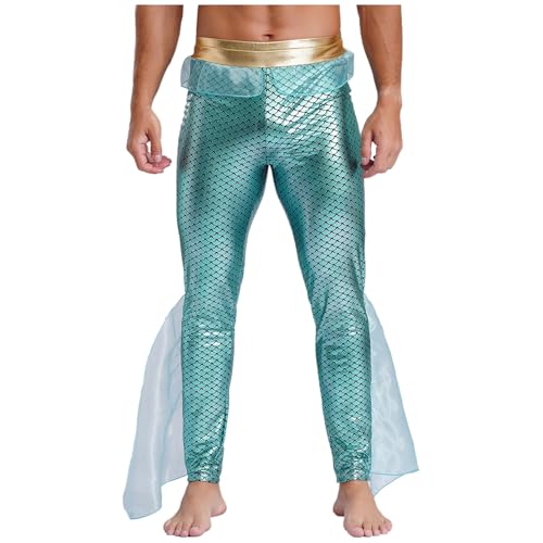 Yeahdor Herren Metallic Leggings mit Mesh Besatz Meer-König Fischschuppen Strumpfhose Tanzleggings Cosplay Kostüm Minzgrün L Yeahdor Herren Metallic Leggings mit Mesh Besatz Meer-König Fischschuppen Strumpfhose Tanzleggings Cosplay Kostüm Minzgrün L von Yeahdor