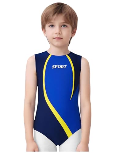 Yeahdor Jungen Gymnastik Leotard Sleevelos Druckfarbblock Passend für Gymnastik Ballett und Bühnenperformance Navy blau 146-152 Yeahdor Jungen Gymnastik Leotard Sleevelos Druckfarbblock Passend für Gymnastik Ballett und Bühnenperformance Navy blau 146-152 von Yeahdor
