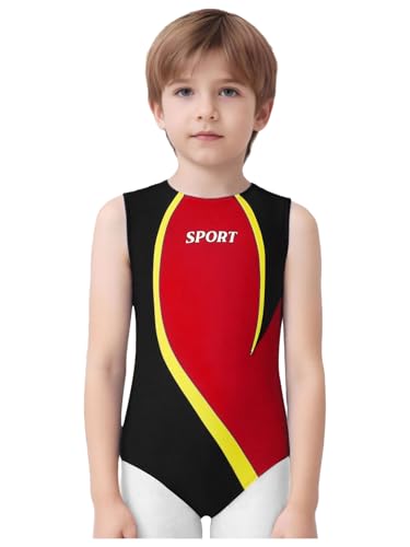 Yeahdor Jungen Gymnastik Leotard Sleevelos Druckfarbblock Passend für Gymnastik Ballett und Bühnenperformance Rot 146-152 Yeahdor Jungen Gymnastik Leotard Sleevelos Druckfarbblock Passend für Gymnastik Ballett und Bühnenperformance Rot 146-152 von Yeahdor