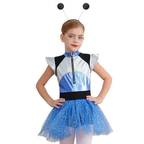 Yeahdor Mädchen Alien Kostüm Set Metallic Tanzkleid mit Alien Haarreif Space Girl Astronauten Cosplay Fasching Performance Tanzkostüm Blau 170 Yeahdor Mädchen Alien Kostüm Set Metallic Tanzkleid mit Alien Haarreif Space Girl Astronauten Cosplay Fasching Performance Tanzkostüm Blau 170 von Yeahdor