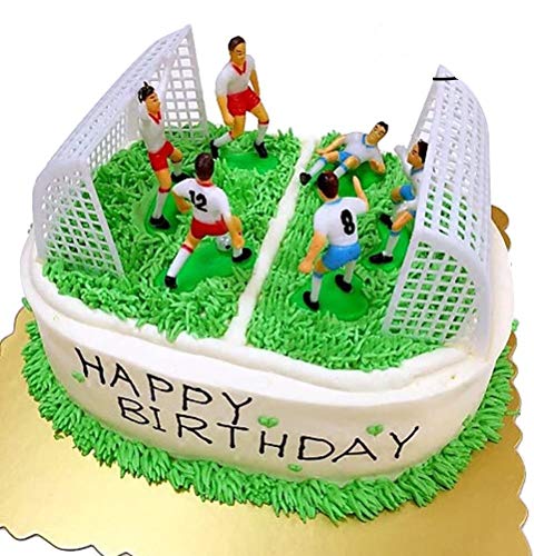 YeahiBaby Fußball Kuchen Dekorationen | Fussball Team Cake Topper Kit, 8er Set von YeahiBaby
