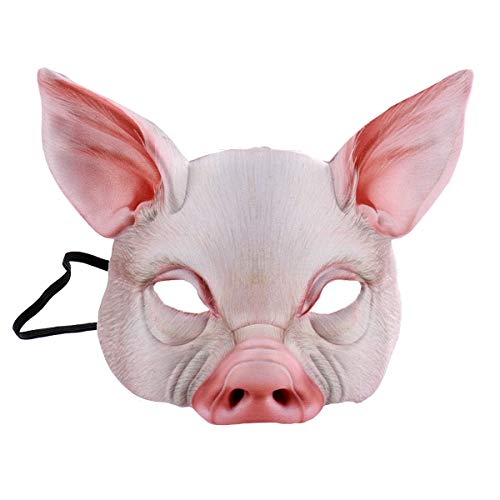 YeahiBaby Halbgesicht Tiermaske Schwein Maske für Party Festival Maskerade Phantasie Ball Cosplay (Pink) von YeahiBaby