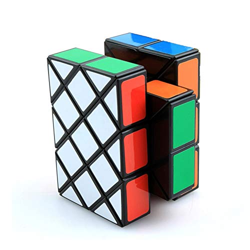 Yealvin 3 x 3 Antiker Doppel-Fischer-Würfel 3 x 3 Yileng Skewb Cube Magic Cube Puzzle Toys Gehirn-Teasers schwarz von Yealvin
