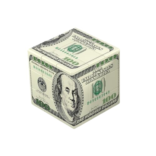 Yealvin 3x3 Zauberwürfel mit Dollar Design - Mattes Finish Magic Cube - Lernspielzeug für Kinder - Geschenk für Geburtstag, Weihnachten oder Ostern (100 US-Dollar) von Yealvin