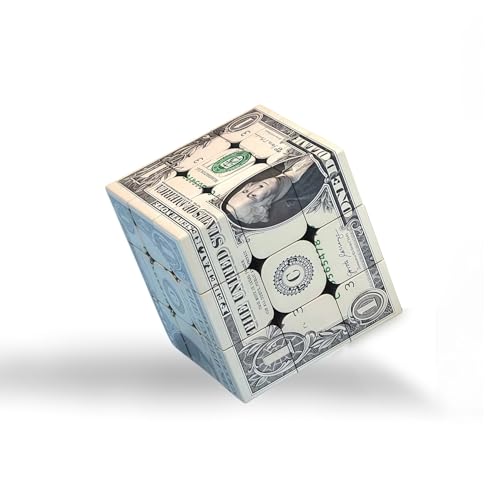 Yealvin 3x3 Zauberwürfel mit Dollar Design - Mattes Finish Magic Cube - Lernspielzeug für Kinder - Geschenk für Geburtstag, Weihnachten oder Ostern (One Dollar) von Yealvin
