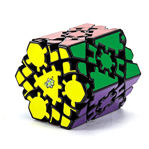Yealvin Gear Hexagonaler Prisma-Würfel, schwarzer Zahnrad-Würfel, 3D-Puzzle, Gehirn-Teasers, Puzzle-Spielzeug von Yealvin