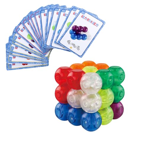 Yealvin Magnetischer Zauberwürfel-Bausatz - 3-in-1 Puzzle-Spiel mit Karten | Lernspielzeug für Kinder mit klick-Sound (Block) von Yealvin