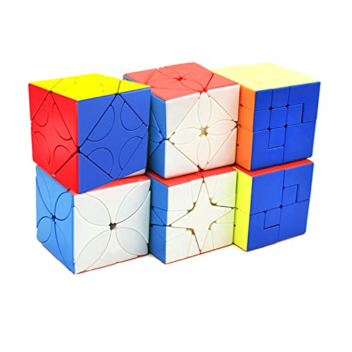 Yealvin Speed Cube Set Stickerless Puzzle Cube Bundle of Polaris Cube Maple Leaf Cube Double Twisty Skewb Cube Lucky Clover Cube Puppet Cube V1 and V2 Puzzle Toys 6pcs von Yealvin
