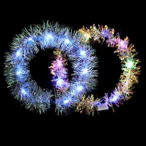 Yean Leuchtendes Stirnband mit LED-Effekt, glitzerndes Lametta-Haarband, Kronenkranz, Kopfschmuck, Party, Nachtclub, Rave-Haarschmuck für Frauen und Mädchen Yean Leuchtendes Stirnband mit LED-Effekt, glitzerndes Lametta-Haarband, Kronenkranz, Kopfschmuck, Party, Nachtclub, Rave-Haarschmuck für Frauen und Mädchen von Yean