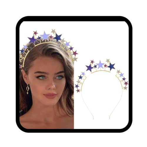 Yean Sternen Haarreif Stern Stirnbänder Strass Haarband Geburtstag Party Kostüm Haarreifen Glitzer Haarschmuck für Damen von Yean