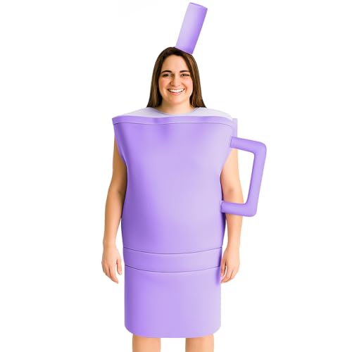 Yearntown 2-teiliges Wasserbecher-Halloween-Kostüm-Set, lustiges Trinkbecher-Outfit und Stroh-Kopfbedeckung für Männer und Frauen, Halloween, Cosplay, Violett, Einheitsgr��e Yearntown 2-teiliges Wasserbecher-Halloween-Kostüm-Set, lustiges Trinkbecher-Outfit und Stroh-Kopfbedeckung für Männer und Frauen, Halloween, Cosplay, Violett, Einheitsgr��e von Yearntown