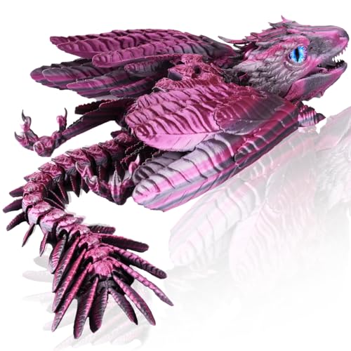 3D Drache Figuren 3D Gedrucktes Drache Spielzeug Dragon Realistische Beweglicher Drachen 3D Gedruckter Drache mit Flügeln (Lila) von Yearsahrk