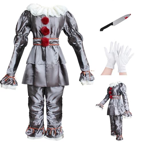 Yearsahrk 3 Stück Pennywise Kostüm Kinder Horror Clown Kostüm Handschuhe Halloween Kostüm Karneval Cosplay Requisiten von Yearsahrk