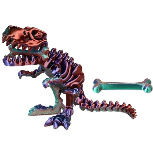 Yearsahrk 3D Gedrucktes Dinosaurier Skelett T-Rex Spielzeug Realistische Drachen Spielzeug Voll Bewegliches Tiere Dinosaurier Figuren Spielzeug Heim Desktop Dekor (Farbe.B) von Yearsahrk