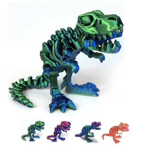 Yearsahrk 3D Gedrucktes Dinosaurier Skelett T-Rex Spielzeug Realistische Drachen Spielzeug Voll Bewegliches Tiere Dinosaurier Figuren Spielzeug Heim Desktop Dekor (Grün) von Yearsahrk
