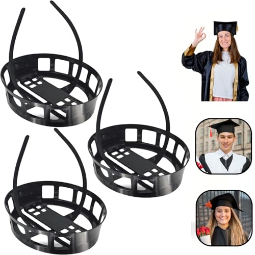 Yearsahrk Abschluss Hut Halter Secure Graduation Cap Headband Insert Absolventen Hut Festsetzung Haarreif Bachelor Hut Halter Graduation Cap Insert Headband Abschluss Zubehör (3 Stück) von Yearsahrk