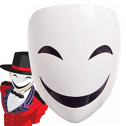 Yearsahrk Anime Maske High Rise Invasion Maske Weißes Lächeln/kein Mund Maske Scharfschütze Tenkuu Shinpan Cosplay Kostüm Halloween Requisiten (Style A) von Yearsahrk