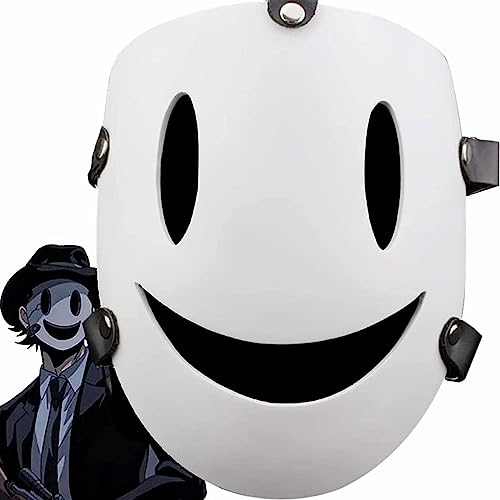 Yearsahrk Anime Maske High Rise Invasion Maske Weißes Lächeln/kein Mund Maske Scharfschütze Tenkuu Shinpan Cosplay Kostüm Halloween Requisiten (Style B) von Yearsahrk