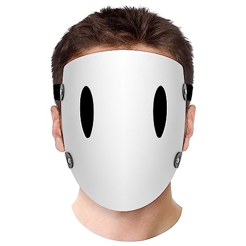 Yearsahrk Anime Maske High Rise Invasion - Weißes Lächeln/Kein Mund, Scharfschütze Tenkuu Shinpan Cosplay Kostüm Halloween Requisiten (Style C) von Yearsahrk