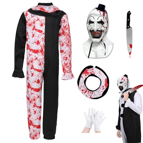 Yearsahrk Art the Clown Kostüm Erwachsene Horror Terrifier Kostüm Overall Scary Killer Clown Maske Halloween Outfit Requisiten Yearsahrk Art the Clown Kostüm Erwachsene Horror Terrifier Kostüm Overall Scary Killer Clown Maske Halloween Outfit Requisiten von Yearsahrk