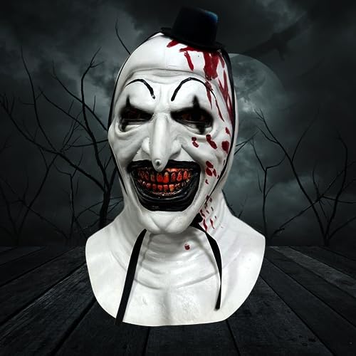 Yearsahrk Art the Clown Maske Horror Clown Maske Scary Terrifier Maske Karneval Halloween Kostüm Cosplay Requisiten (Clown Maske) von Yearsahrk