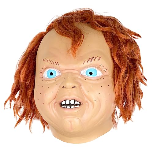 Yearsahrk Chucky Horror Ghost Maske - Scary Killer Vollkopf Kostüm für Karneval, Halloween Cosplay Requisiten (Horror.B) von Yearsahrk