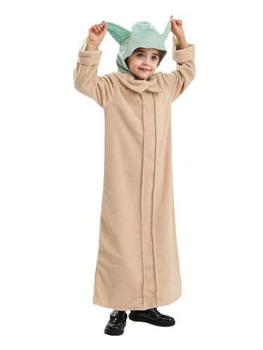 Yearsahrk Stern Baby kostüm Kinder Mandalorian Yod Alien Kostüm mit Hut Karneval Halloween Kostüm Cosplay Requisiten von Yearsahrk