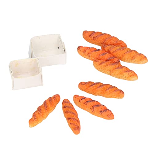 40pcs Harz Mini Dollhouse Miniatur -Lebensmittelbrot mit 10 Basen, Hoher Simulation Sicheres Material Puppenhausbrot für Kindergeschenke, für Tägliche Spielbedürfnisse von Yechiry