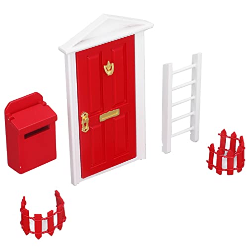 Yechiry 1:12 Dollhouse -Tür, Mini -Holztür Set, Lebendige Details und Gesättigte Farbe, Mini Türfee, Türen Winzige Hölzerne Zahnfefe für Dollhouse (Rot) von Yechiry