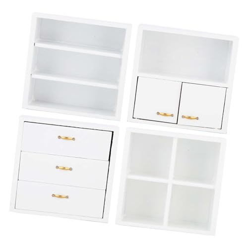 Yechiry 1:12 Puppenhausminiaturen, Mini -Holzschrank für Dollhouse Wohnzimmer, Schlafzimmer (White) von Yechiry