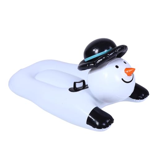 Yechiry Aufblasbarer Schneemann Schneereifen Verdicktes PVC Versiegelt Kältebeständig Aufblasbarer Schneeschlitten Winterspielzeug Kleinkindschlitten mit Griffen für Weihnachten von Yechiry