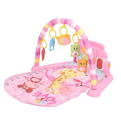 Yechiry Baby -Fitness -Spiele Matte, Bauchzeitmatte, Lehrreiches Babyspiel Gymnastikmatte, Einstellbare Babyaktivitätsmatte, Musikalisches Aktivitätszentrum mit Licht, und Spiele Klavier (PINK) von Yechiry