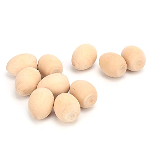 Yechiry Holzeier für Handwerk, 10pcs Unzerbrechliche Falsche Hühnereier für DIY -Familiendekor und Osterfeierlichkeiten (M (3,9 x 7,9 Zoll)) von Yechiry