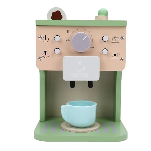 Yechiry Kaffeemaschine aus Holz, Niedliches, Stilvolles Kaffeezubehör-Set, Bildungsspielzeug, Fantasievolles Küchenspielzeug, Fördert Die Hand-Augen-Koordination von Yechiry