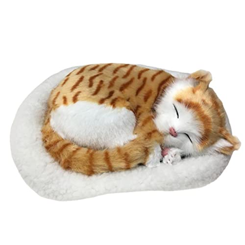 Yechiry Realistische Atemkatze, Gefüllte Tierpuppe Plüschspielzeug Schlafkatze Spielzeug mit Kissen für das Unterrichtsmodell und das für Heimdekoration (#2) von Yechiry