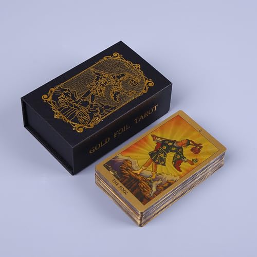 Yedaoiu 78 Neue Goldfolie Vettetarot Luxus wasserdichte PVC Geschenkboxen mit Tarotkarten und Bedienungsanleitungen für Brettspiele von Yedaoiu