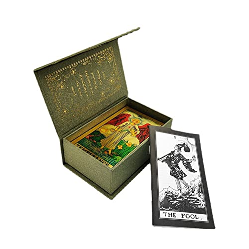 Yedaoiu Classic Tarot Deck Future Divination Goldfolie Tarot Geeignet Für Anfänger Und Profis,Dunkelgrün Yedaoiu Classic Tarot Deck Future Divination Goldfolie Tarot Geeignet Für Anfänger Und Profis,Dunkelgrün von Yedaoiu