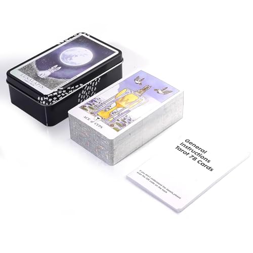 Yedaoiu Niedliches Kaninchen-Tier-Eisen-Box-Tarot, Tarot, englisches Handbuch, Kartenspiel Yedaoiu Niedliches Kaninchen-Tier-Eisen-Box-Tarot, Tarot, englisches Handbuch, Kartenspiel von Yedaoiu