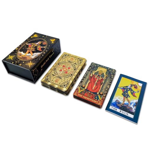 Yedaoiu Tarotkarten - PVC-wasserdichte Karten & 78-Seiten-Leitfaden, professionelles Vorhersage-Tarot Karten für Anfänger12x7cm von Yedaoiu
