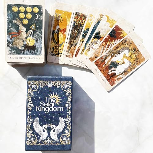 Yedaoiu Sun Kingdom Tarot, 12x7 cm, 78+8 Exklusive Karten, Sammelbox, für Anfänger und Tarot-Liebhaber (330g) von Yedaoiu